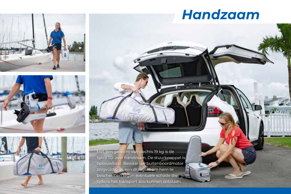 ePropulsion Spirit 1 kW Plus Stuurknuppel Elektrische buitenboordmotor - Marinaut