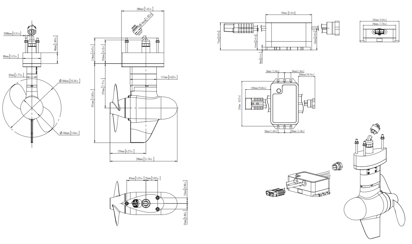 ePropulsion Pod Drive 3.0 Evo elektrische Pod motor 3 kW - Marinaut