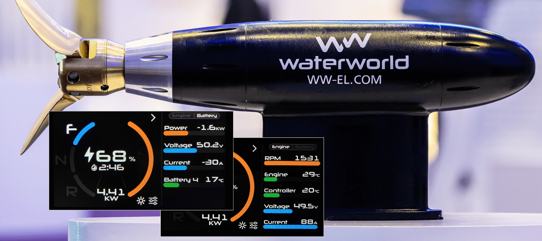 Waterworld 3,5 kW Pod drive stuurbare pod motor - Marinaut