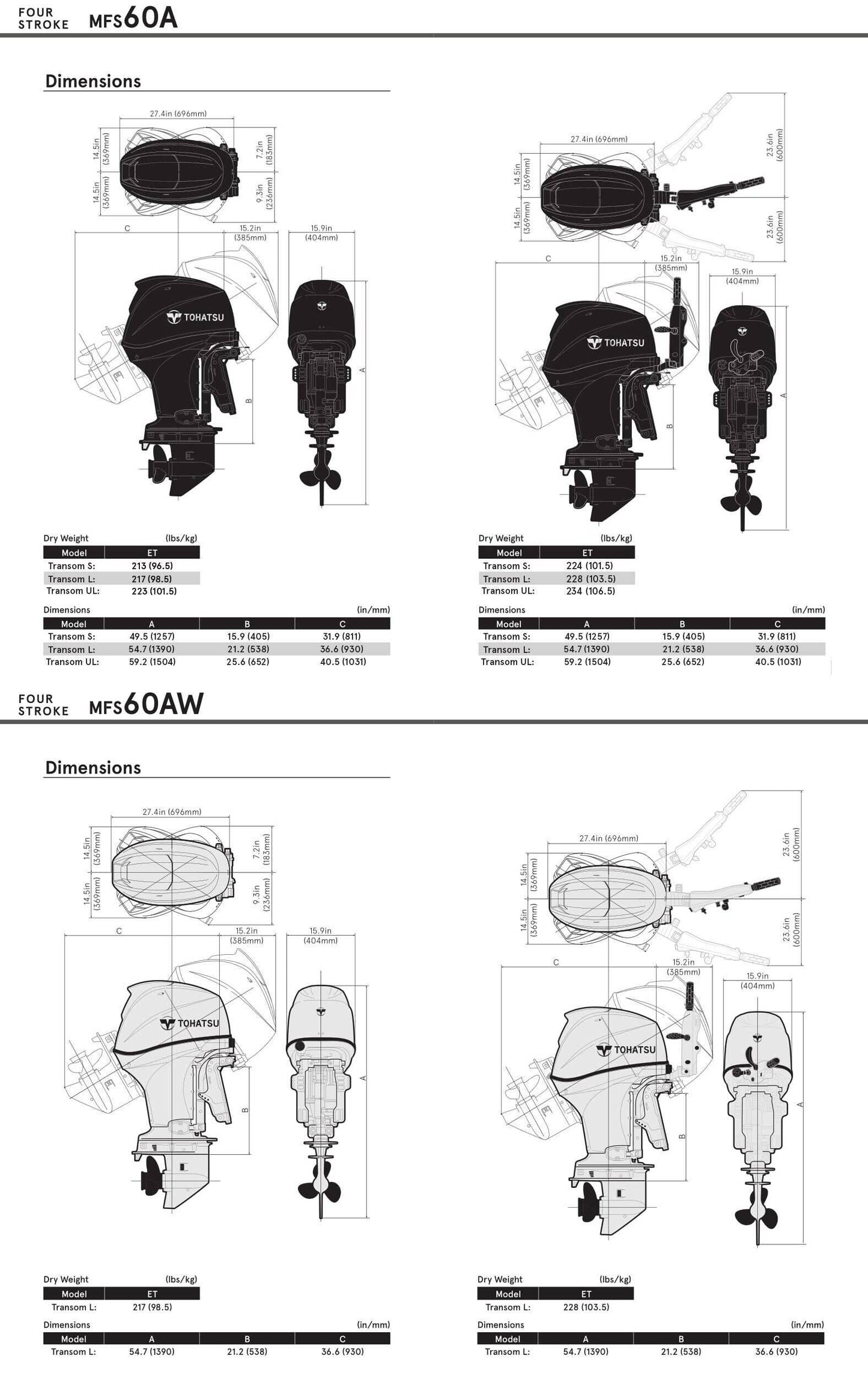 Tohatsu 60 PK buitenboordmotor MFS60A - Marinaut