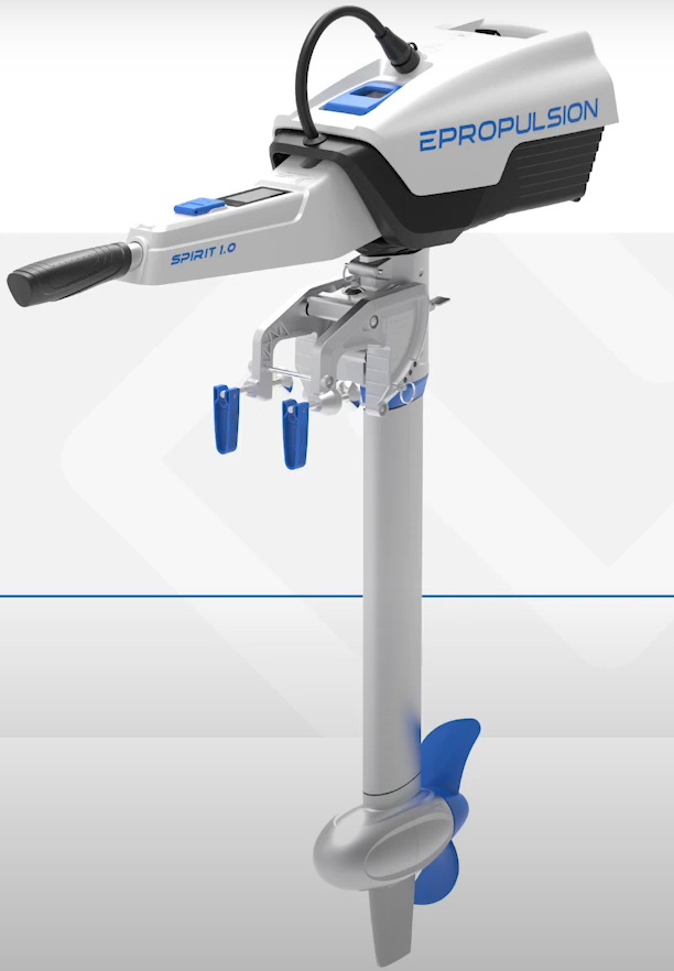ePropulsion Spirit 1 kW Evo (Plus) met 1,3 kWh accu Elektrische buitenboordmotor — Kortstaart - Marinaut