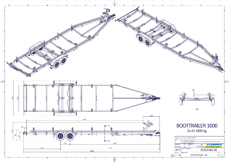 Vlemmix Boottrailer tot 2.920 kilogram en 10 meter — 1350 / 6,3 meter - Marinaut