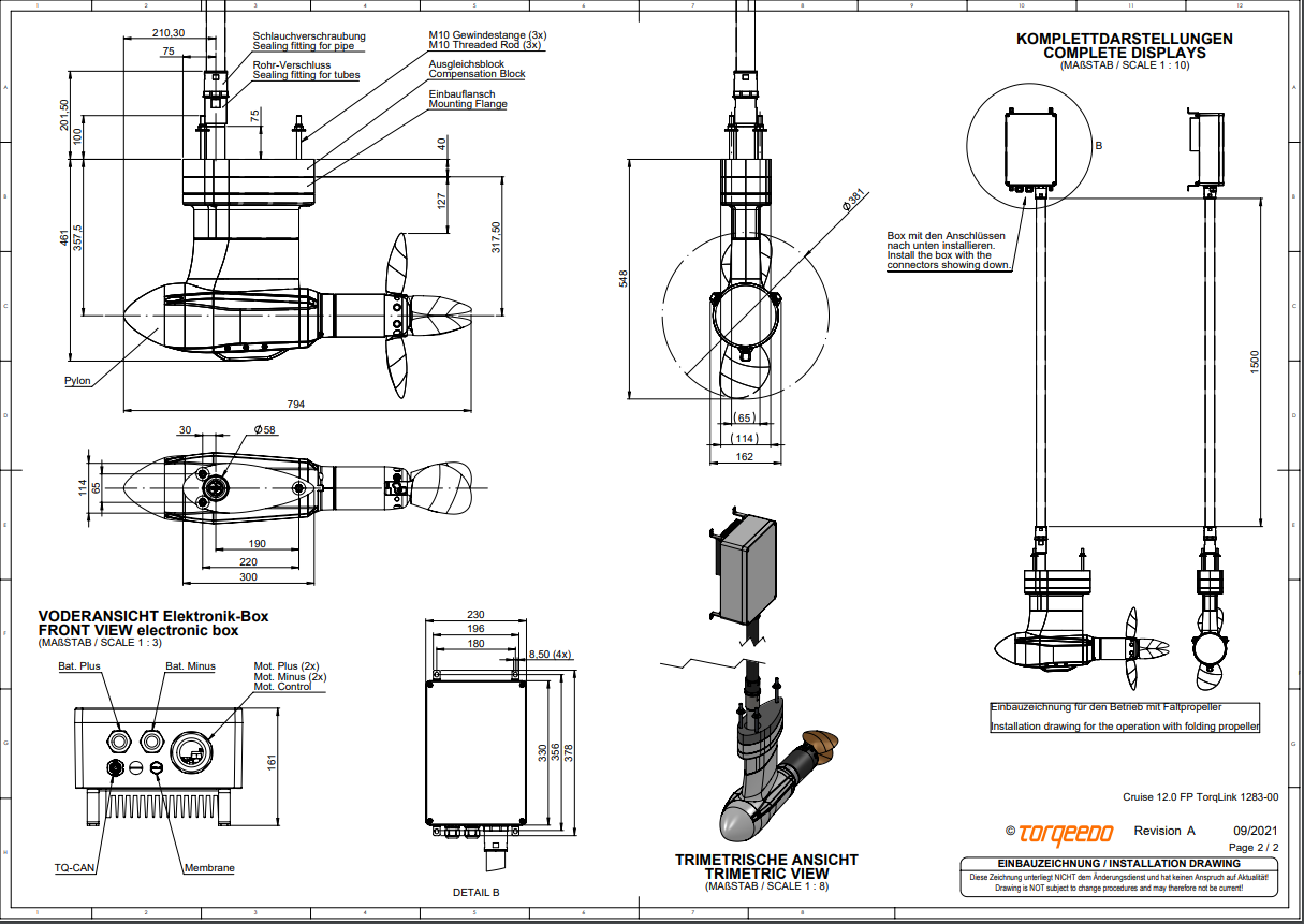 Torqeedo Cruise 12.0 FP elektrische Podmotor 12 kW 48V - Marinaut