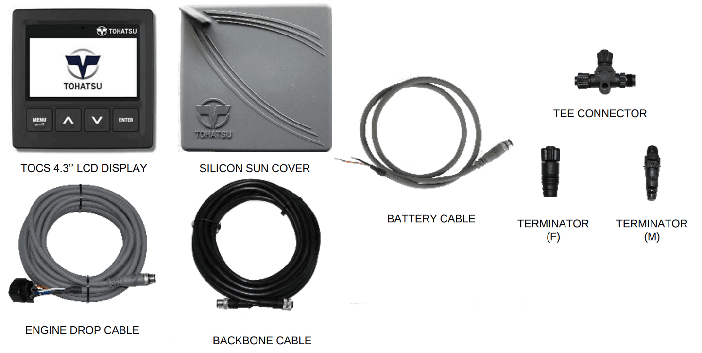 Tohatsu 4,3 inch TOCS LCD scherm met GPS - Marinaut