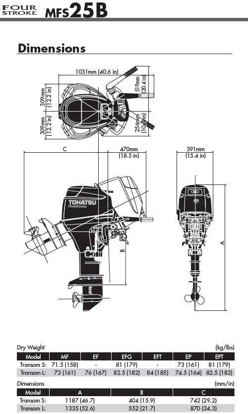 Tohatsu 25 PK buitenboordmotor MFS25D - Marinaut 