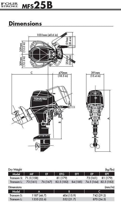 Tohatsu 25 PK buitenboordmotor MFS25D - Marinaut 