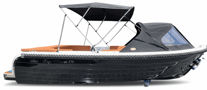 Lago Amore 565 tendersloep met zwarte romp, zijaanzicht