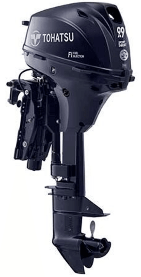 Tohatsu 10 PK buitenboordmotor MFS9.9CY met brandstofinjectie en compact ontwerp, ideaal voor lichte watercrafts en betrouwbare prestaties.