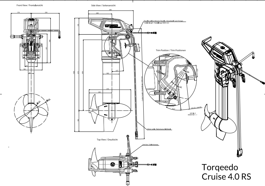 Torqeedo Cruise 4.0 elektrische buitenboordmotor 4 kW - Marinaut 