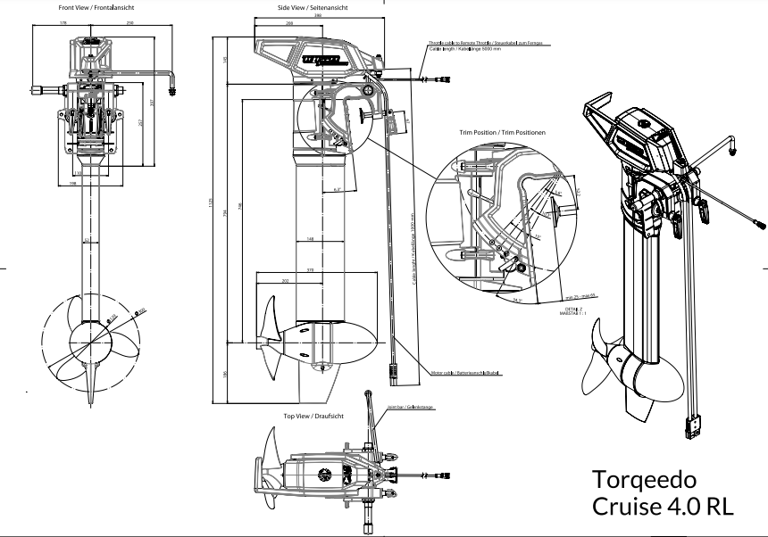 Torqeedo Cruise 4.0 elektrische buitenboordmotor 4 kW - Marinaut 