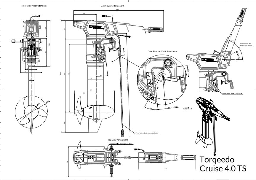 Torqeedo Cruise 4.0 elektrische buitenboordmotor 4 kW - Marinaut 