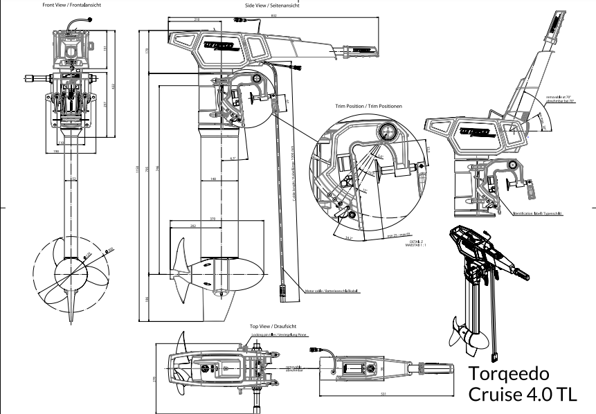 Torqeedo Cruise 4.0 elektrische buitenboordmotor 4 kW - Marinaut 