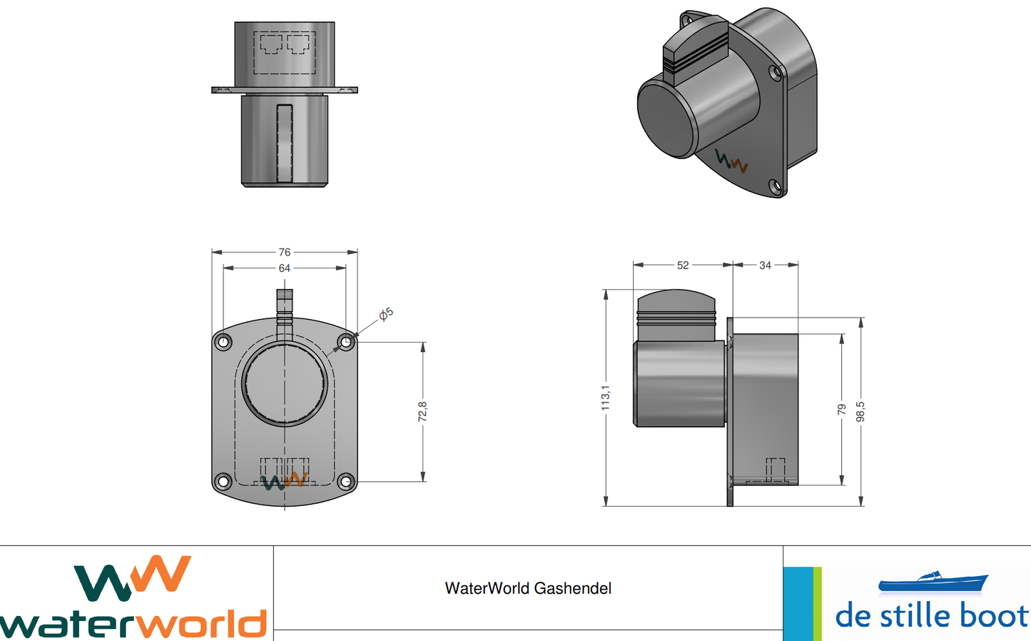 Waterworld 4.0 i 7.5 i 10.0 i 20.0 i elektrische binnenboordmotor 4 - 20 kW 48V - Marinaut 