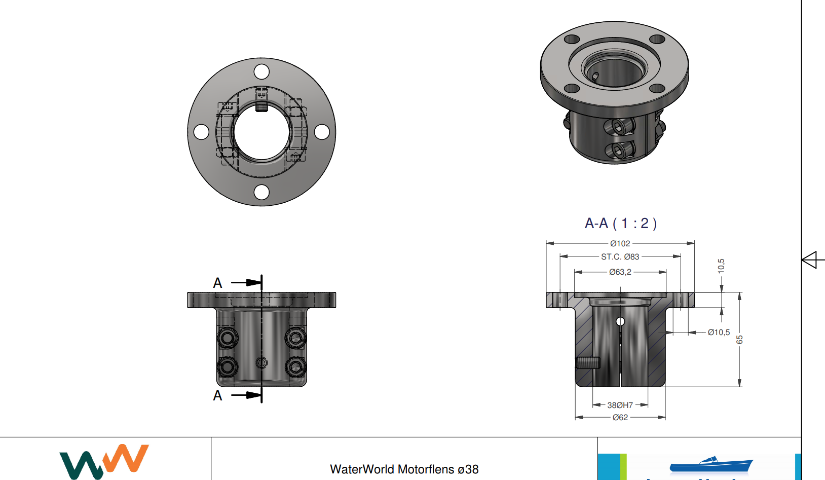 Waterworld 4.0 i 7.5 i 10.0 i 20.0 i elektrische binnenboordmotor 4 - 20 kW 48V - Marinaut 