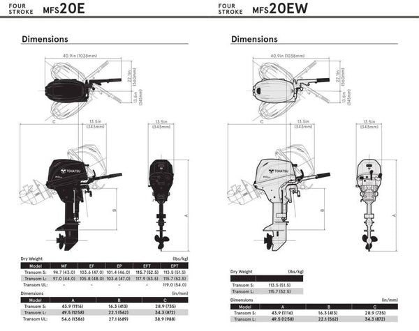 Tohatsu 20 PK buitenboordmotor MFS20E - Marinaut 